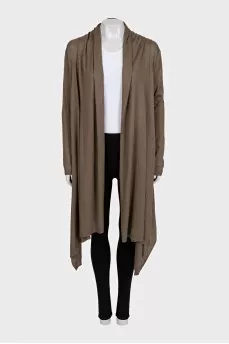 Brown silk and cashmere cardigan