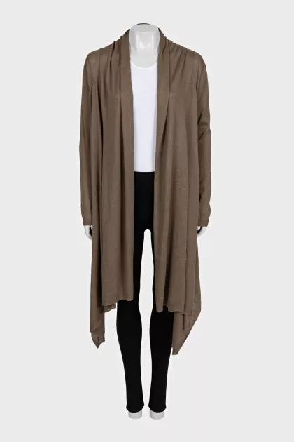 Brown silk and cashmere cardigan