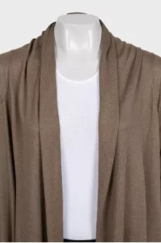 Brown silk and cashmere cardigan