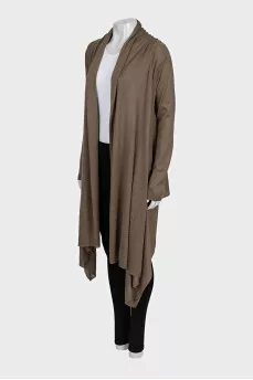 Brown silk and cashmere cardigan