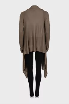 Brown silk and cashmere cardigan