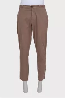 Мужские коричневые брюки slim fit