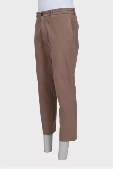 Мужские коричневые брюки slim fit