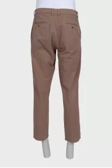 Мужские коричневые брюки slim fit