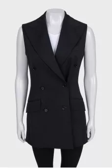 Double-breasted fitted waistcoat