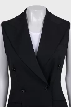 Double-breasted fitted waistcoat