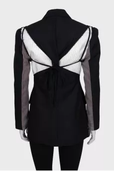 Black embellished button-down jacket