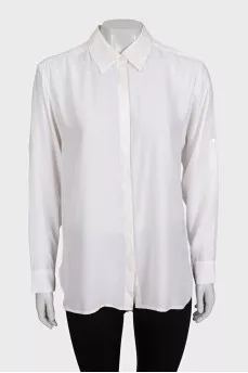 Silk button-down shirt with tag