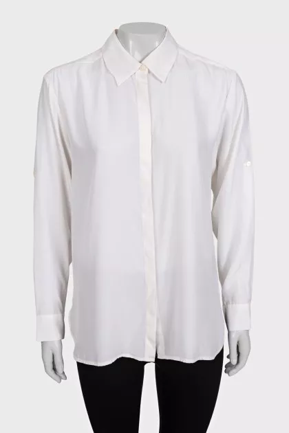 Silk button-down shirt with tag