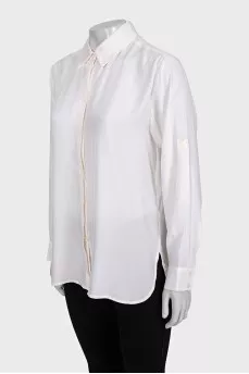 Silk button-down shirt with tag