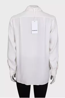 Silk button-down shirt with tag
