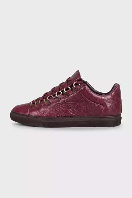 Red leather sneakers