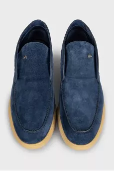 Men's high top blue suede loafers