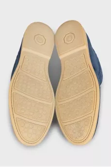 Men's high top blue suede loafers