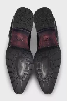 Men's black leather boots