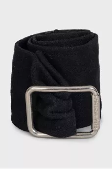 Wide black textile belt