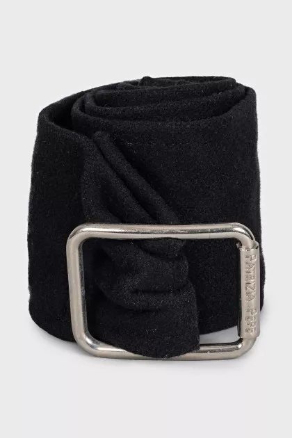 Wide black textile belt