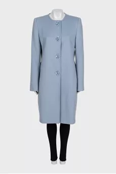 Wool coat decorated with crystals