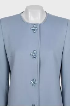 Wool coat decorated with crystals