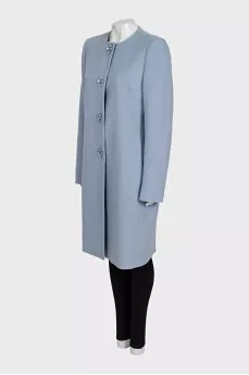 Wool coat decorated with crystals