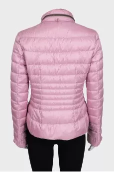 Pink quilted fitted down jacket