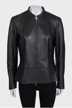 Black jacket with a silver zipper