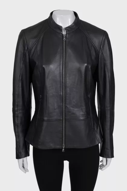 Black jacket with a silver zipper