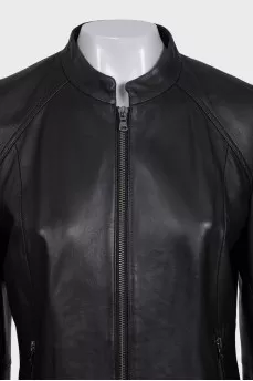 Black jacket with a silver zipper