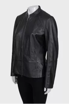Black jacket with a silver zipper