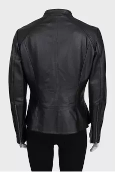 Black jacket with a silver zipper