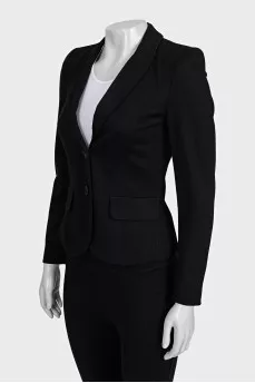Black fitted button-down jacket