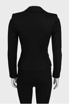 Black fitted button-down jacket