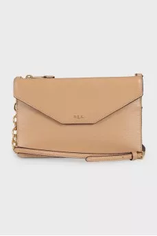 Leather crossbody with logo