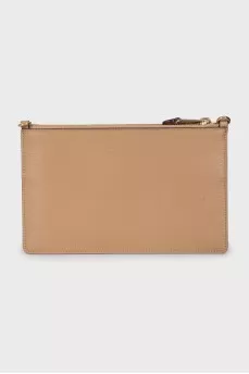 Leather crossbody with logo