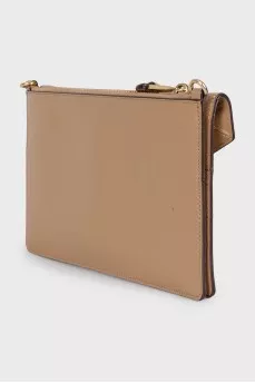Leather crossbody with logo