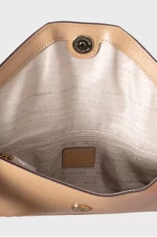 Leather crossbody with logo