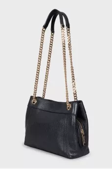 Black leather Jet Set bag