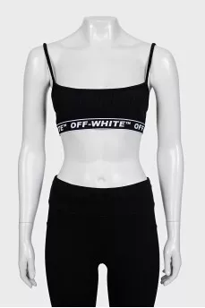 Sports black top with elastic band