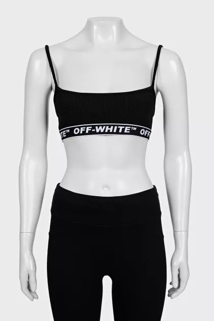 Sports black top with elastic band