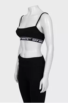 Sports black top with elastic band
