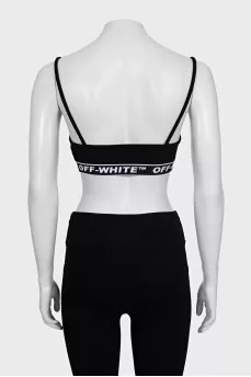 Sports black top with elastic band