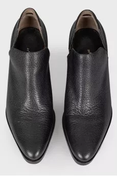 Leather booties with cutouts on the sides