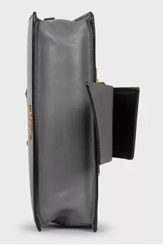 Leather combination bag with gold hardware