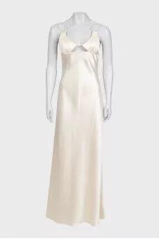 Fitted dress with an open back and a zipper