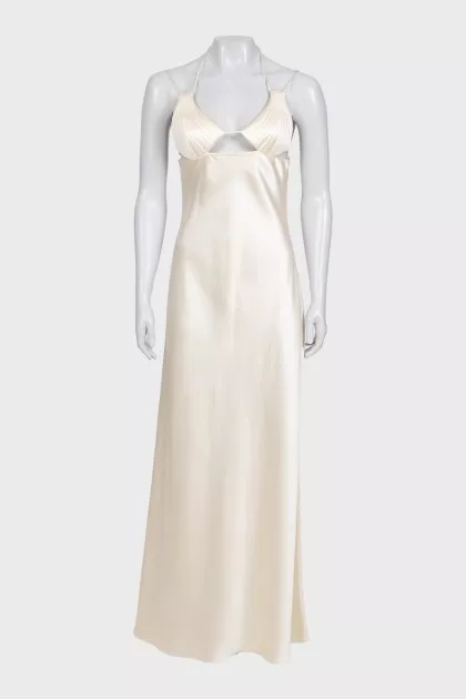 Fitted dress with an open back and a zipper