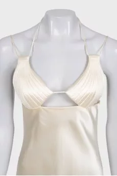 Fitted dress with an open back and a zipper