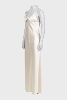 Fitted dress with an open back and a zipper