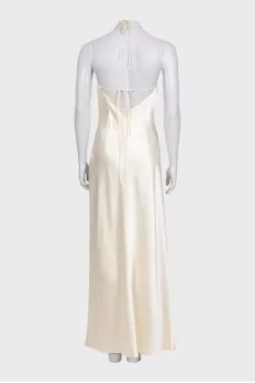 Fitted dress with an open back and a zipper