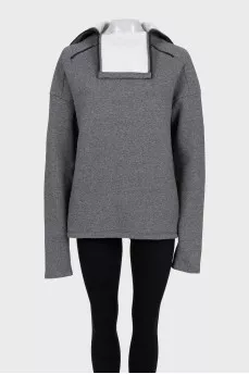 Gray sports jacket with a zip-up collar