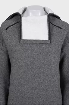 Gray sports jacket with a zip-up collar